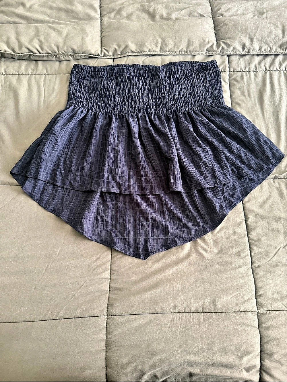 Smocked Navy Blue Tube Top
